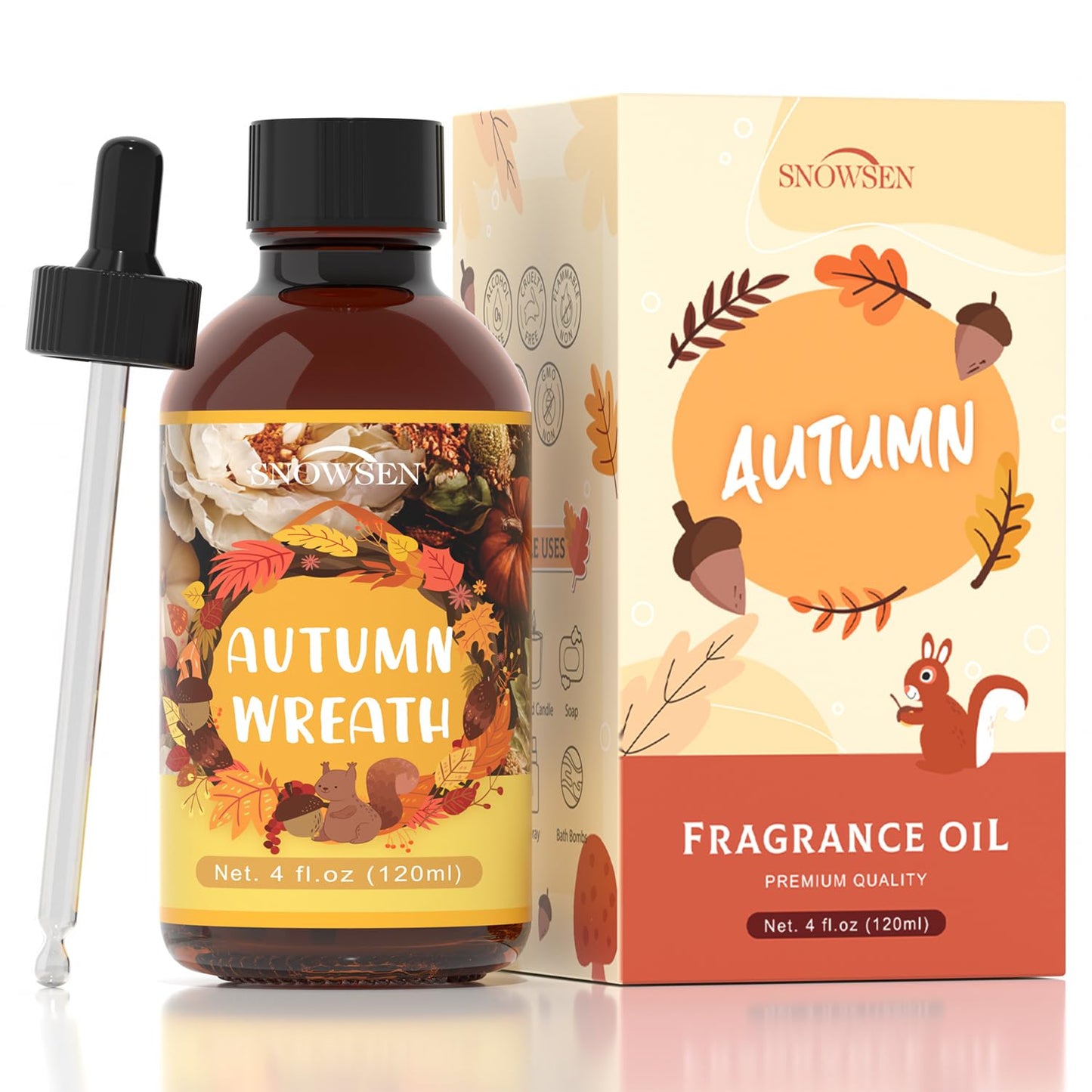 SNOWSEN Autumn Wreath Fragrance Oil – 4oz Premium Essential Oil