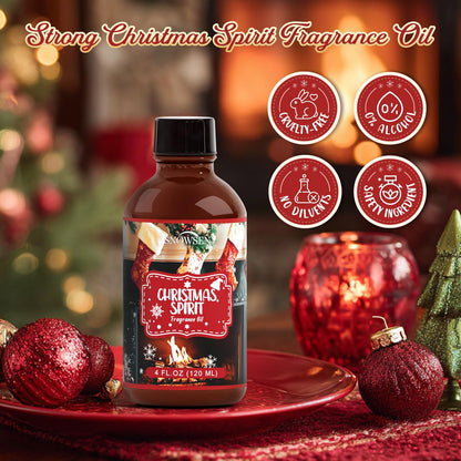SNOWSEN Christmas Spirit Fragrance Oil - 4 oz | Premium Winter Essential Oil