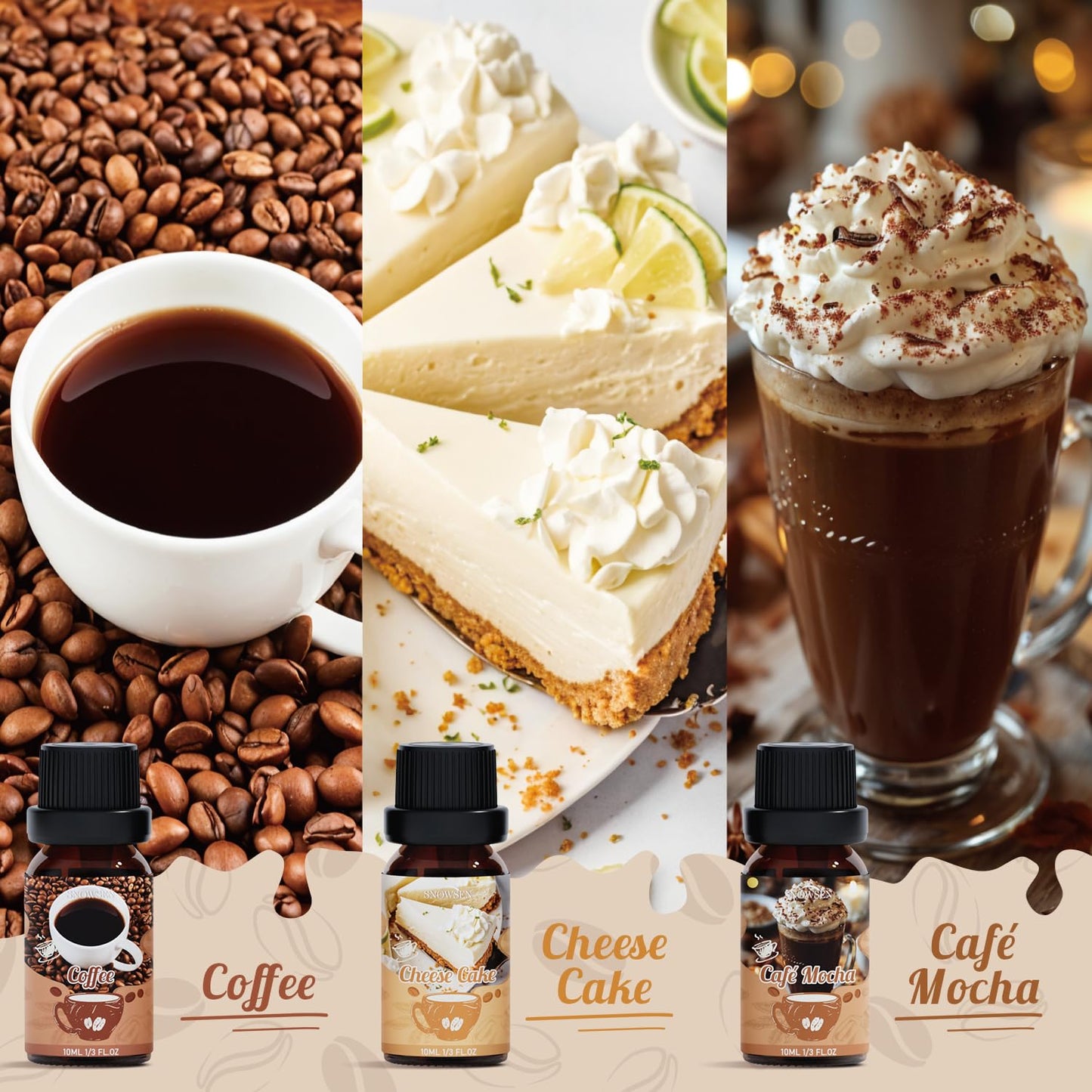 SNOWSEN Coffee Fragrance Oil Set | Premium Essential Oils for Diffusers, Candles & Soaps
