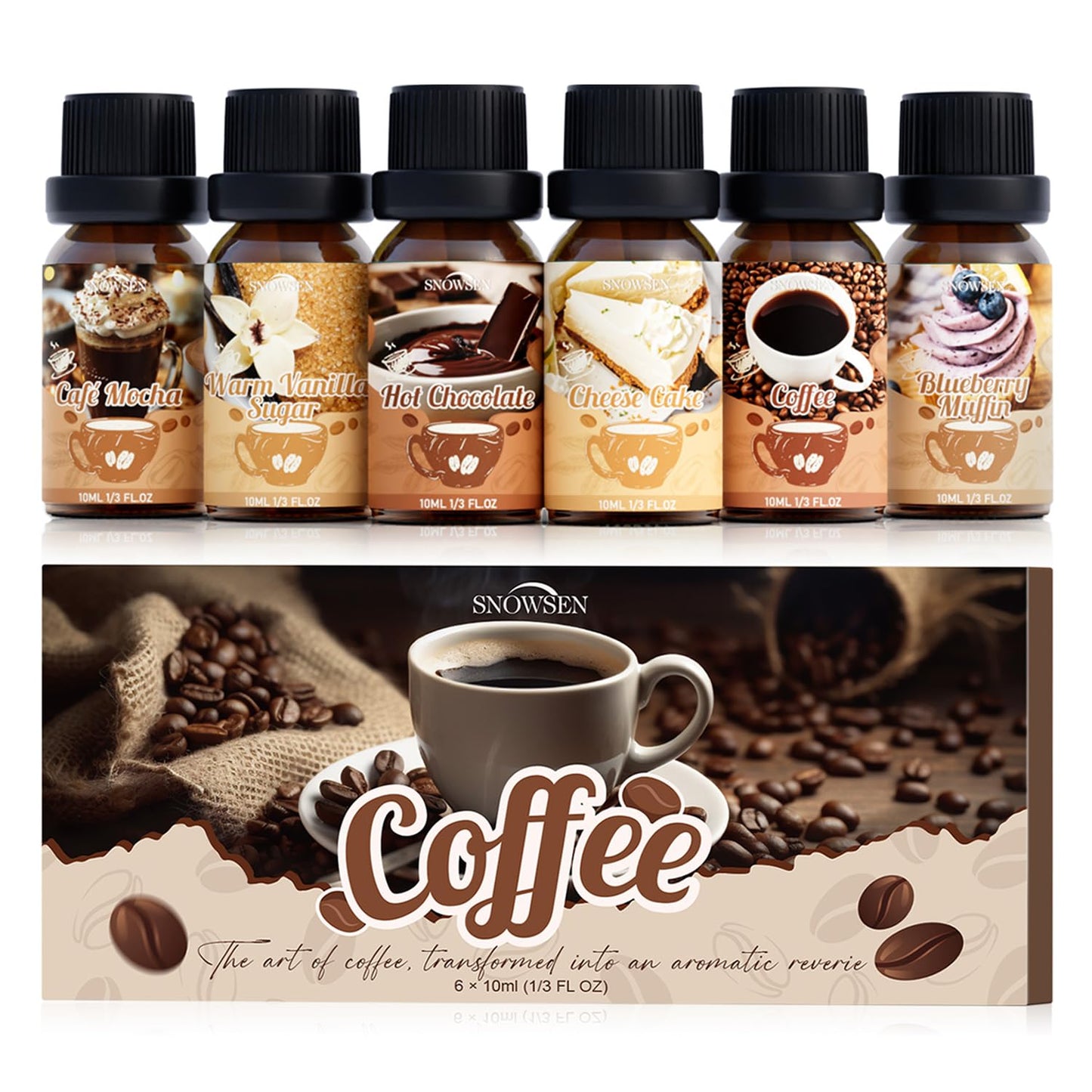 SNOWSEN Coffee Fragrance Oil Set | Premium Essential Oils for Diffusers, Candles & Soaps