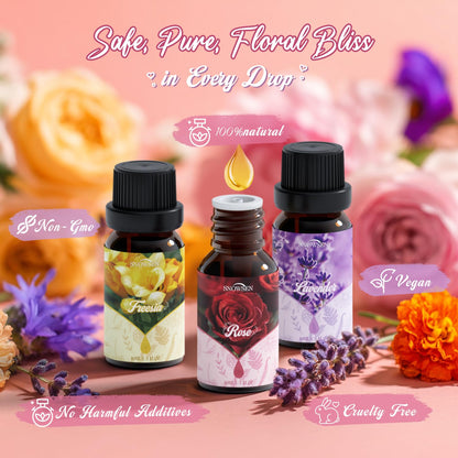 SNOWSEN Floral Essential Oil Set - Premium Oils for Diffusers