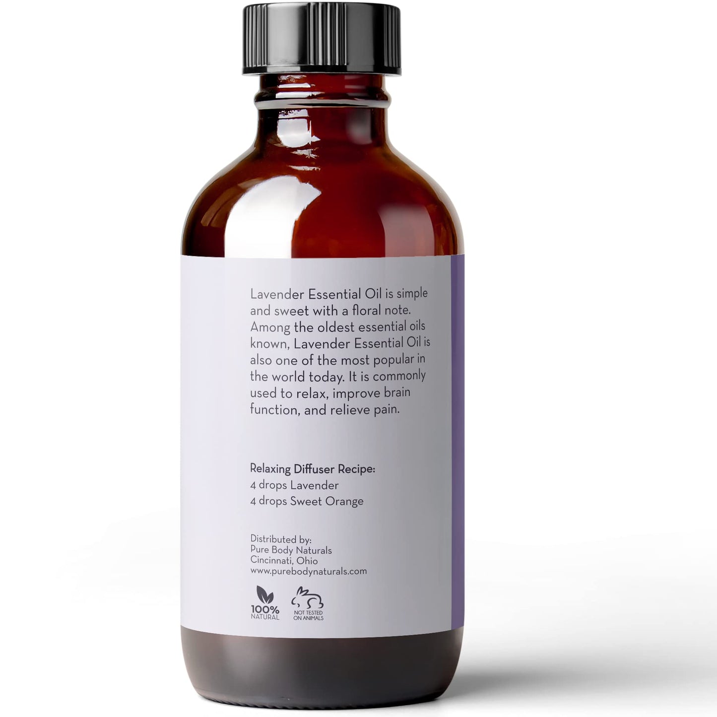 Pure Body Naturals French Lavender Essential Oil Blend - 4 oz | Aromatherapy, Soap Making & DIY Skincare