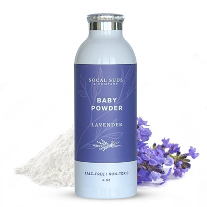 SoCal Suds & Company - Natural Baby Powder Talc-Free with Arrowroot, Kaolin & Aspen Bark (Lavender) - 4oz