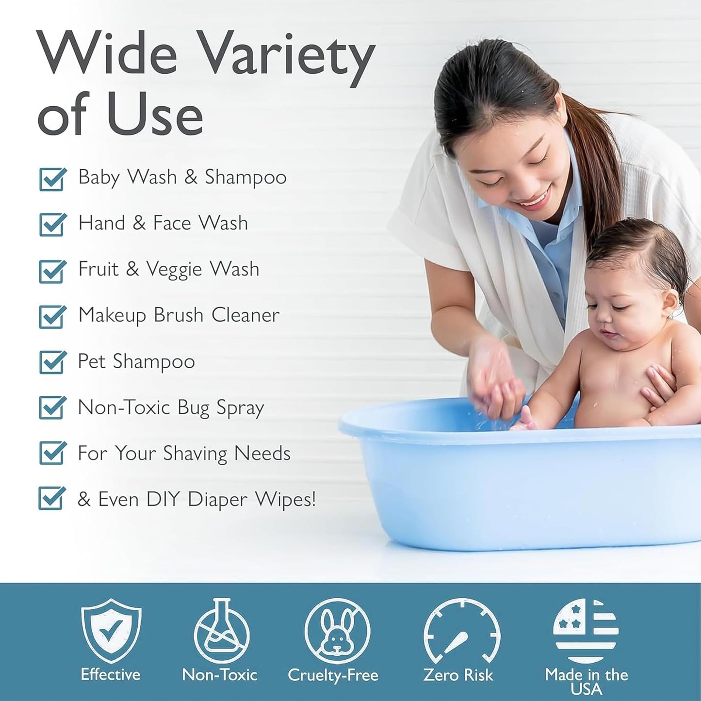 SoCal Suds & Company 2-in-1 Organic Foaming Baby Wash & Castile Shampoo Refill - Fragrance-Free, 32oz