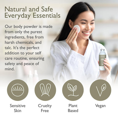 SoCal Suds & Company - Natural Body Powder Talc-Free with Arrowroot, Kaolin & Aspen Bark Extract - Vanilla 4oz