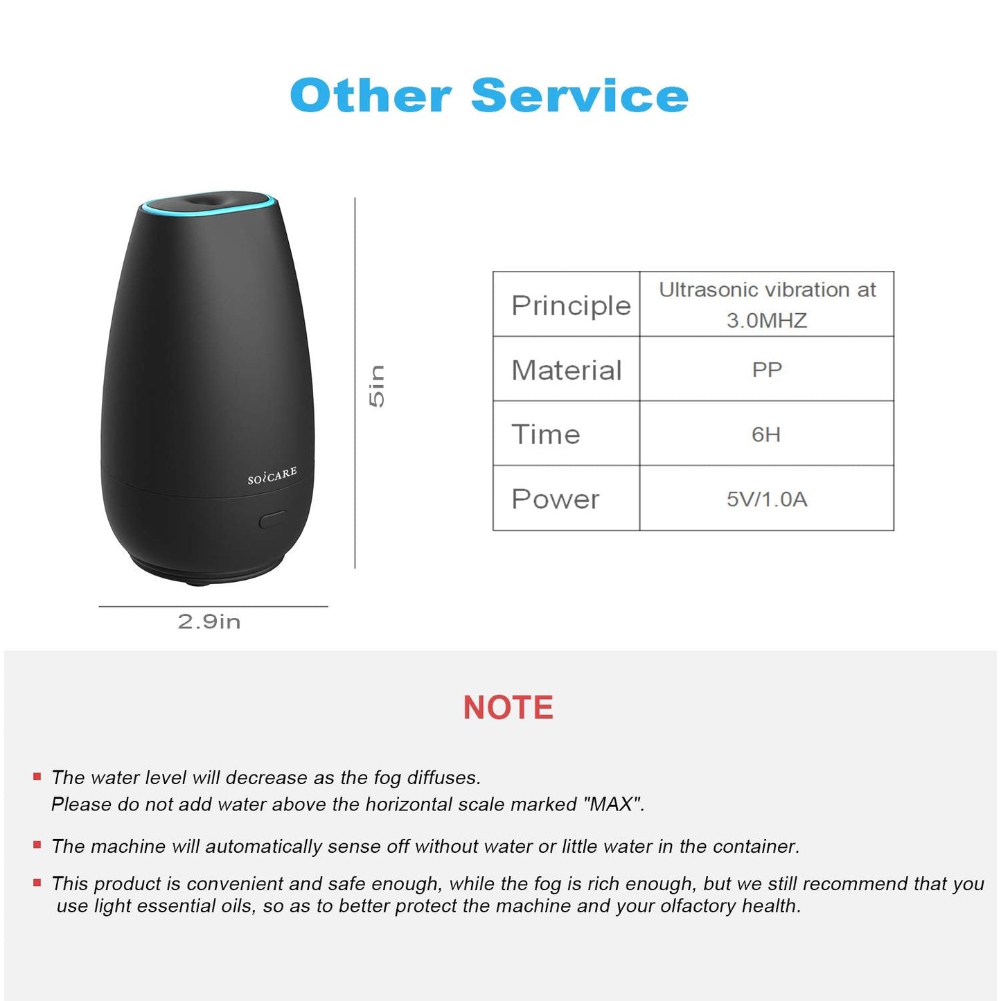 SOICARE Car Diffuser for Essential Oils – Portable USB Car Humidifier & Aromatherapy (Elegant Black)