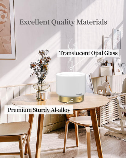 SOICARE Glass Diffuser with Gold Base – 280ML, Dimmable, Auto Shut-Off