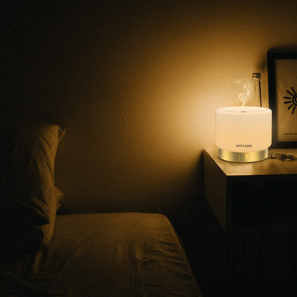 SOICARE Glass Diffuser with Gold Base – 280ML, Dimmable, Auto Shut-Off