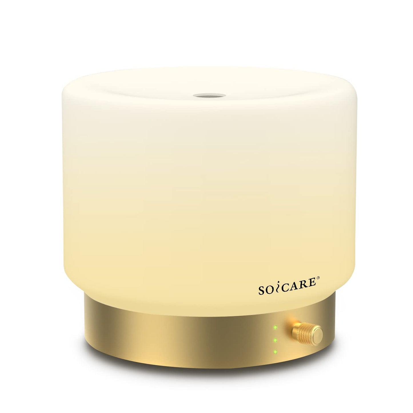 SOICARE Glass Diffuser with Gold Base – 280ML, Dimmable, Auto Shut-Off
