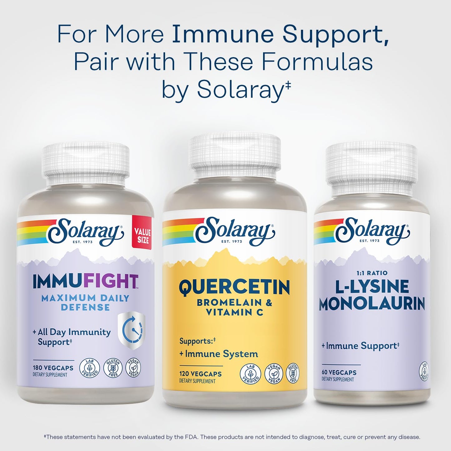 SOLARAY Quercetin with Bromelain & Vitamin C – Immune Support, Heart Health | Vegan, 60 Servings