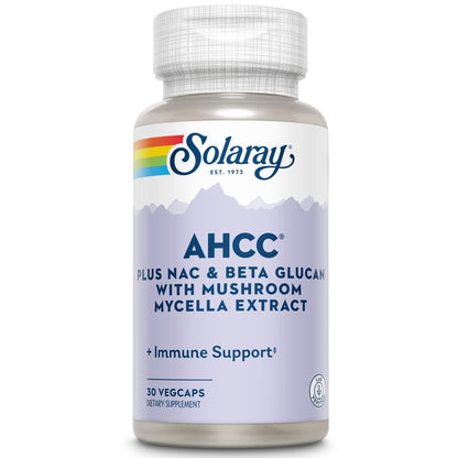 Solaray AHCC + NAC & Beta Glucan, Veg Cap (Plastic Bottle) – 30 Count
