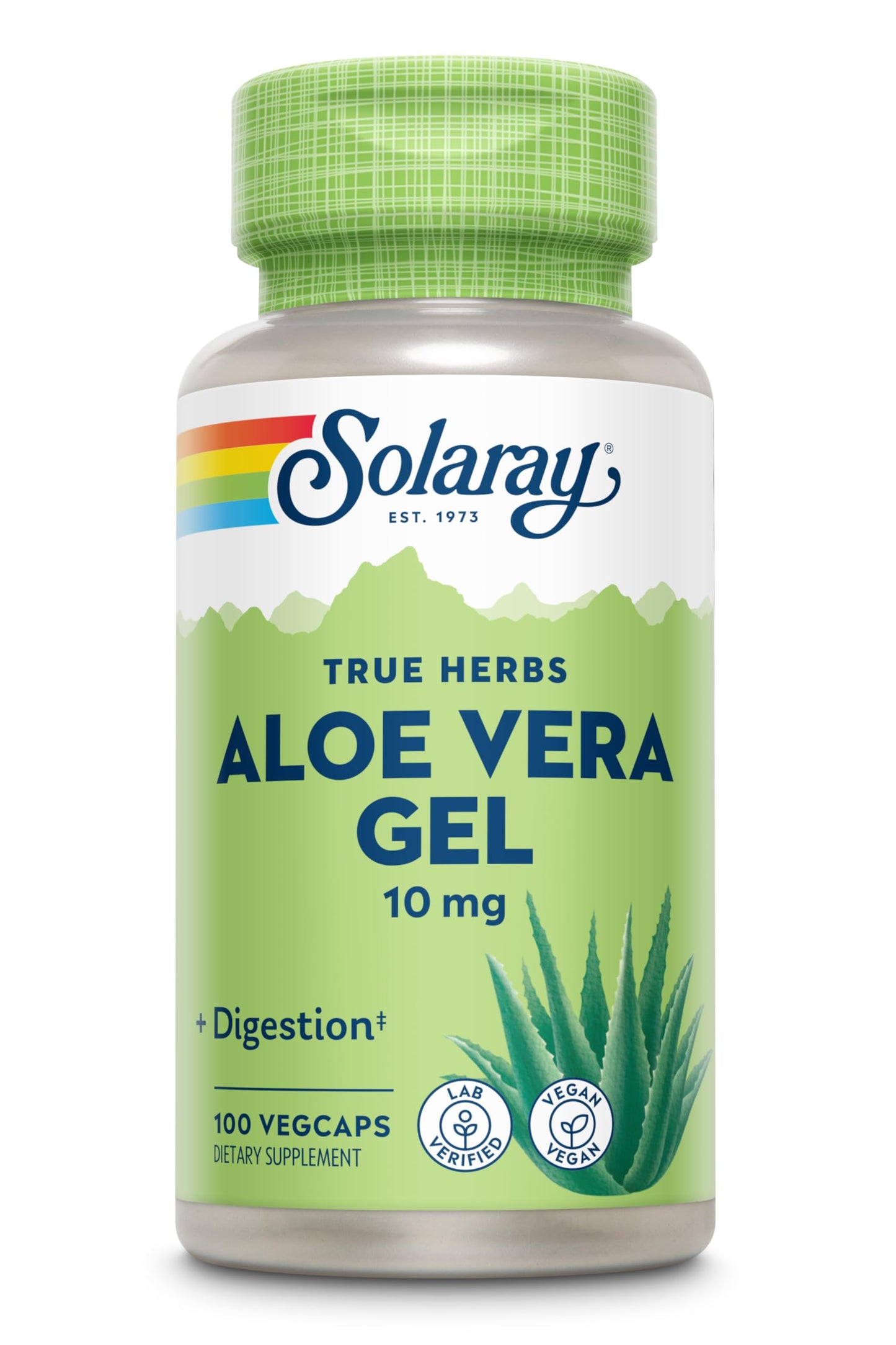 SOLARAY Aloe Vera Gel 200X Capsules – 2000 mg Fresh Gel with Ginger & Parsley