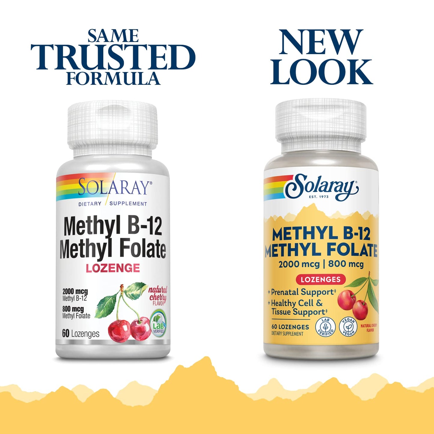 Solaray B-12 + Methyl Folate Lozenges Cherry | 60 Count