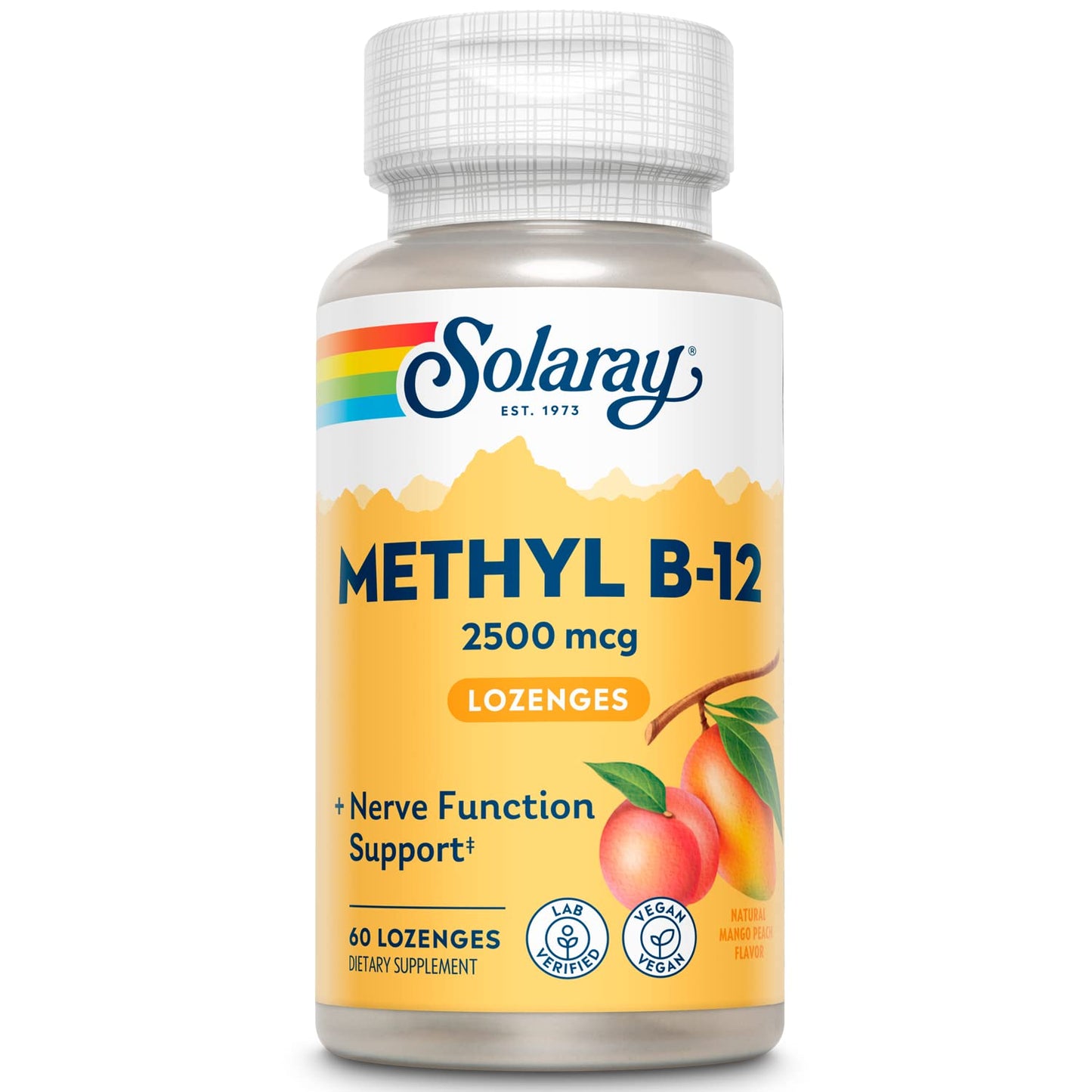 SOLARAY B12 Methyl Lozenge Supplement, 2500mcg | 60 Count