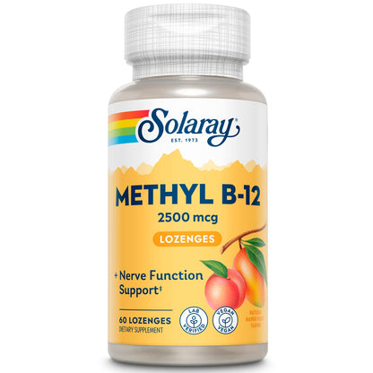 SOLARAY B12 Methyl Lozenge Supplement, 2500mcg | 60 Count