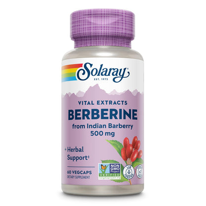 SOLARAY Berberine 500mg – Berberine Supplement for a Healthy, Active Lifestyle | 60 Servings, Vegan & Non-GMO