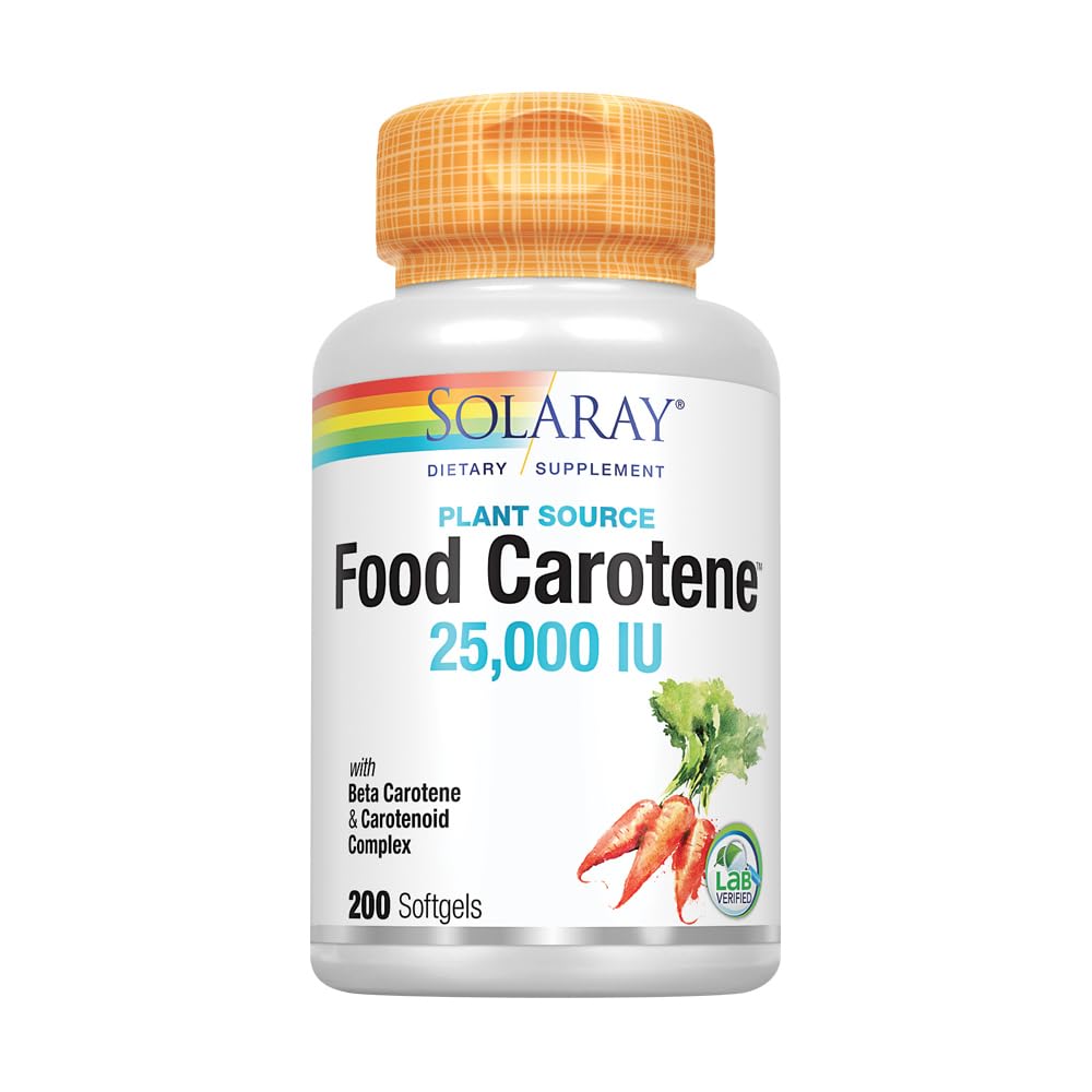 SOLARAY Beta Carotene 25,000 IU | Vitamin A Carotenoids for Skin, Eyes & Immune Support