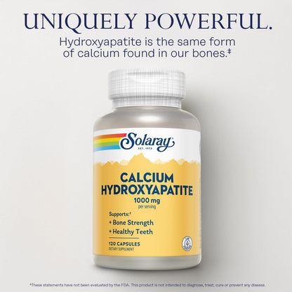 Solaray Calcium Hydroxyapatite 1000mg – 120 Capsules for Bone & Teeth Support