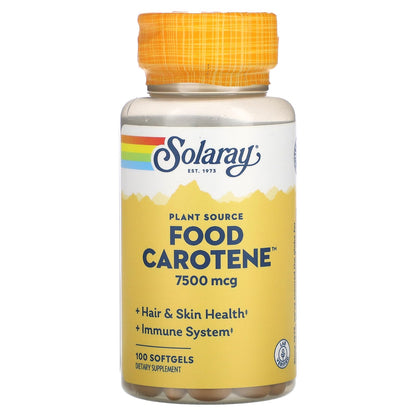SOLARAY Vitamin A Beta Carotene 25,000 IU – 100 CT | Healthy Skin & Eyes