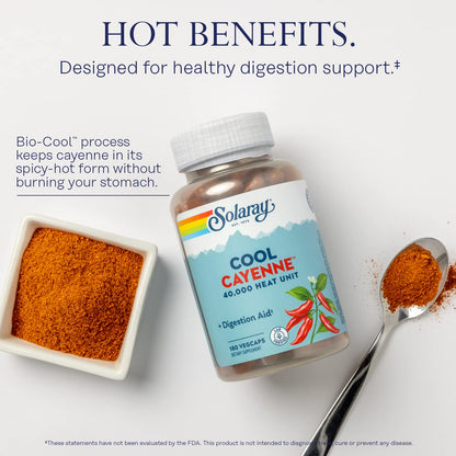 SOLARAY Cayenne Pepper 40,000 HU – Digestion Support, Lab Verified