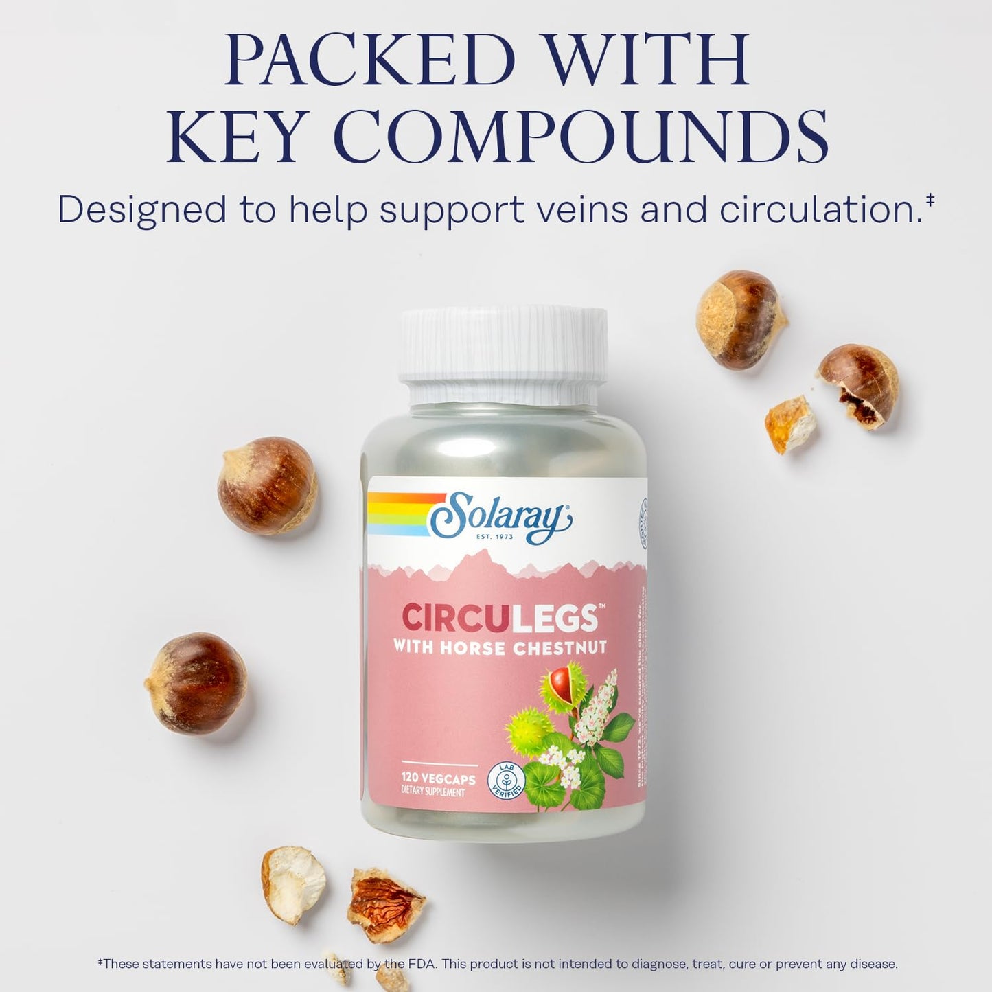 SOLARAY CircuLegs – Vein Support with Horse Chestnut, Gotu Kola & Butcher's Broom
