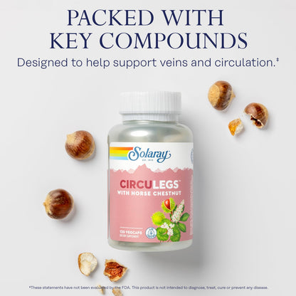 SOLARAY CircuLegs – Vein Support with Horse Chestnut, Gotu Kola & Butcher's Broom