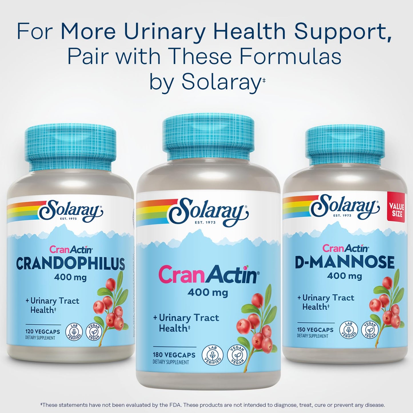 Solaray Cranactin Cranberry AF Extract Capsules 400 mg – 180 Count