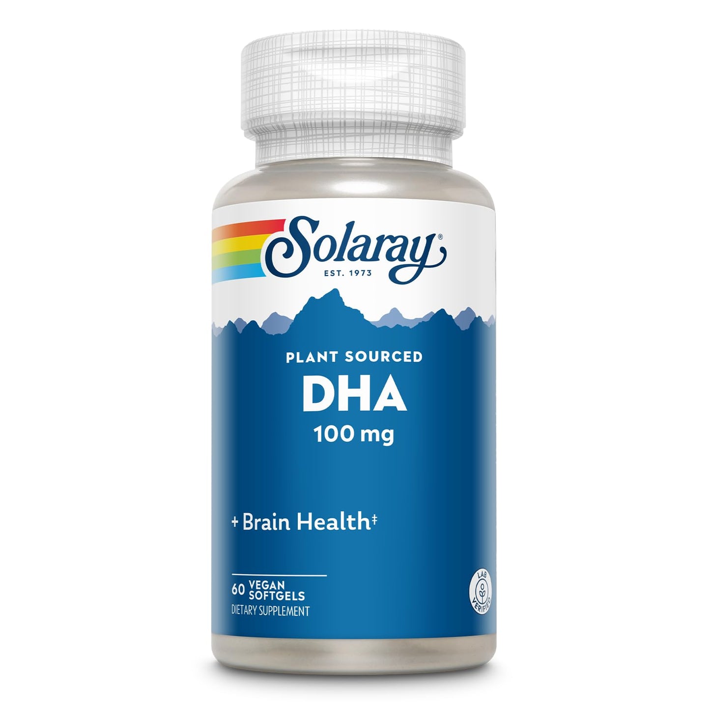 SOLARAY DHA 100 mg Omega-3 - Algae-Sourced Prenatal DHA | 60 Servings, 60 Vegan Softgels