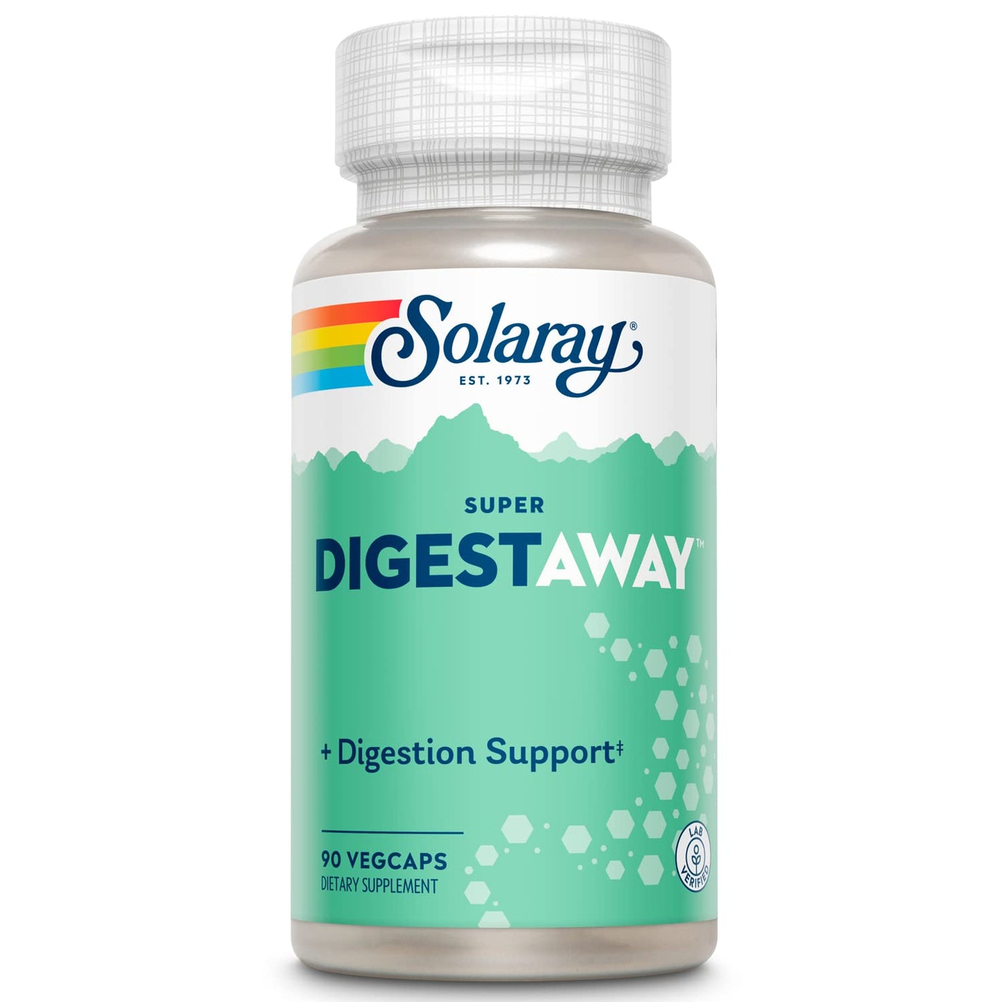 SOLARAY Super Digestaway Digestive Enzymes - Pancreatin, Papain & Ginger | Lab Verified | 90 VegCaps