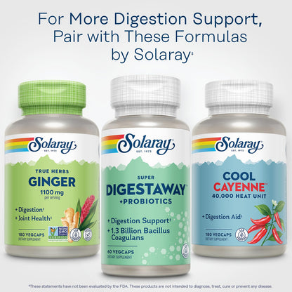 SOLARAY Super Digestaway Plus Probiotics – Digestive Enzymes & Gut Health