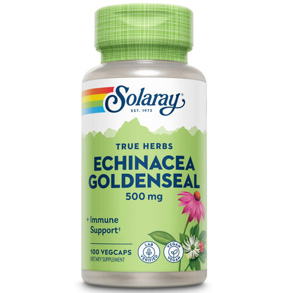 SOLARAY Echinacea Goldenseal - 250mg Echinacea & Goldenseal Root | Non-GMO, Vegan, Gluten Free | 100 Servings
