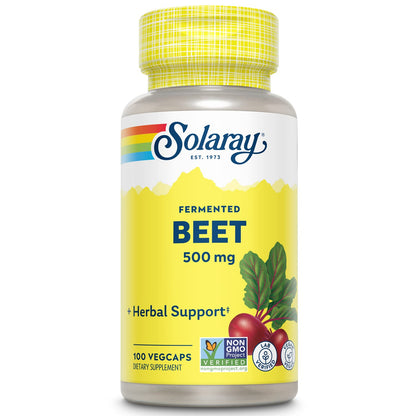 SOLARAY Fermented Beet Root Capsules - Organic Beets, Energy & Endurance