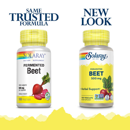 SOLARAY Fermented Beet Root Capsules - Organic Beets, Energy & Endurance