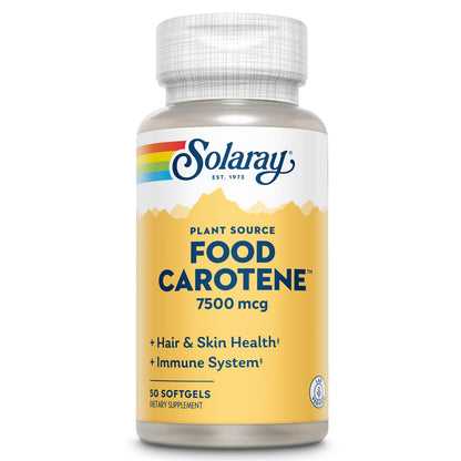 SOLARAY Food Carotene – 25,000 IU Vitamin A (Beta Carotene) for Skin, Eyes & Immunity | 50 Count