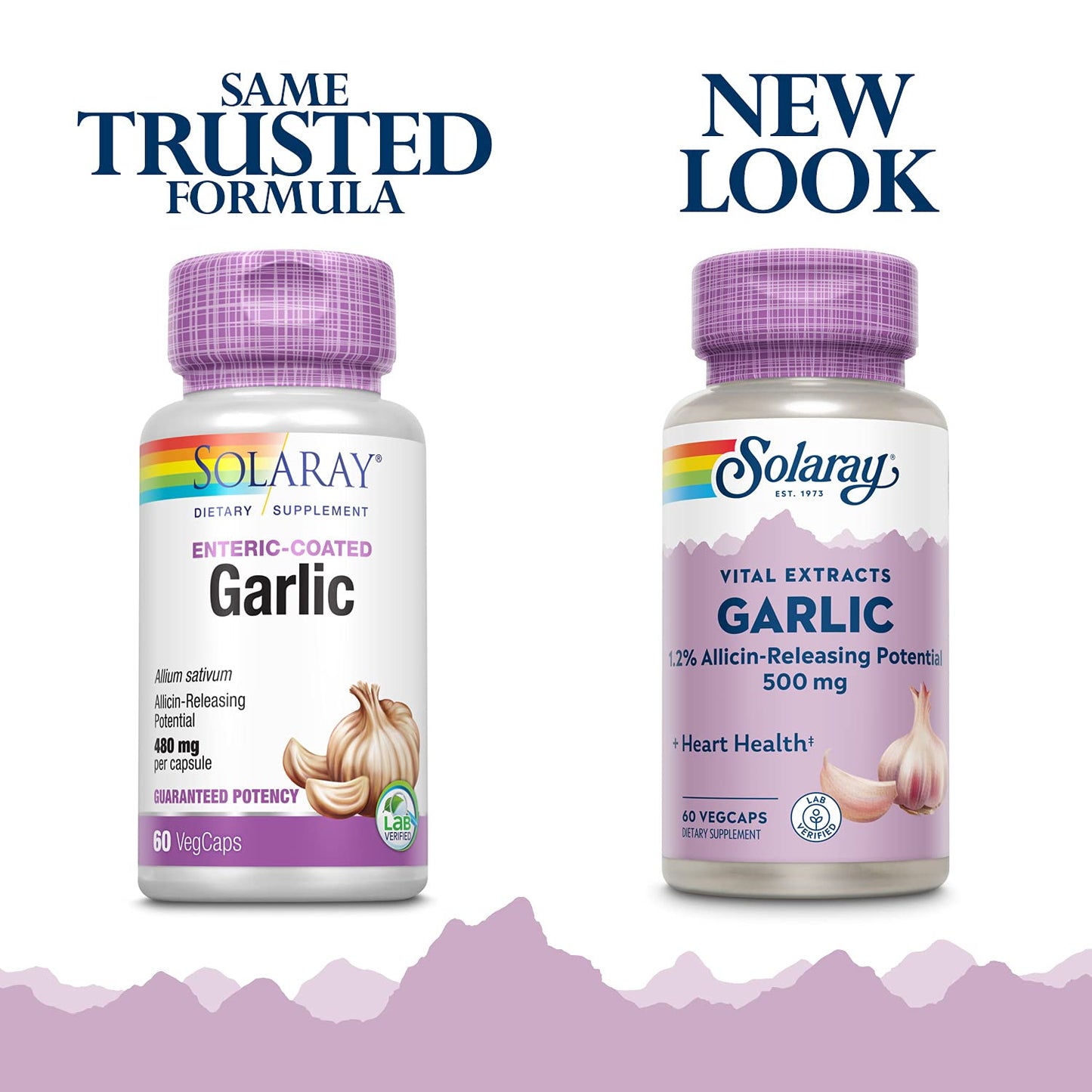 Solaray Garlic 500mg – Odorless Enteric VegCaps for Heart Health & Immunity