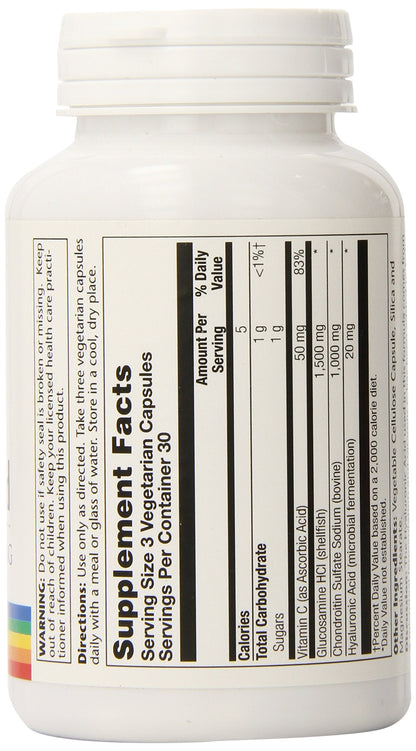 SOLARAY Glucosamine Chondroitin Hyaluronic Acid 1500/1000/20mg – 90 Capsules