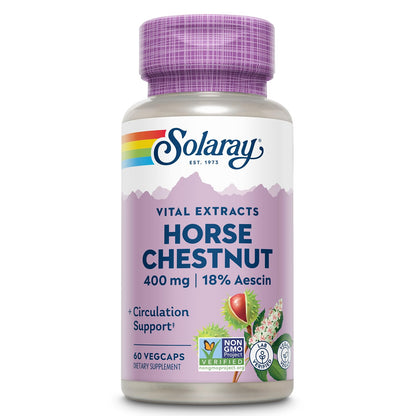 Solaray Horse Chestnut Extract 400 mg – 72 mg Aescin, 55 mg Butcher's Broom | Vein Health