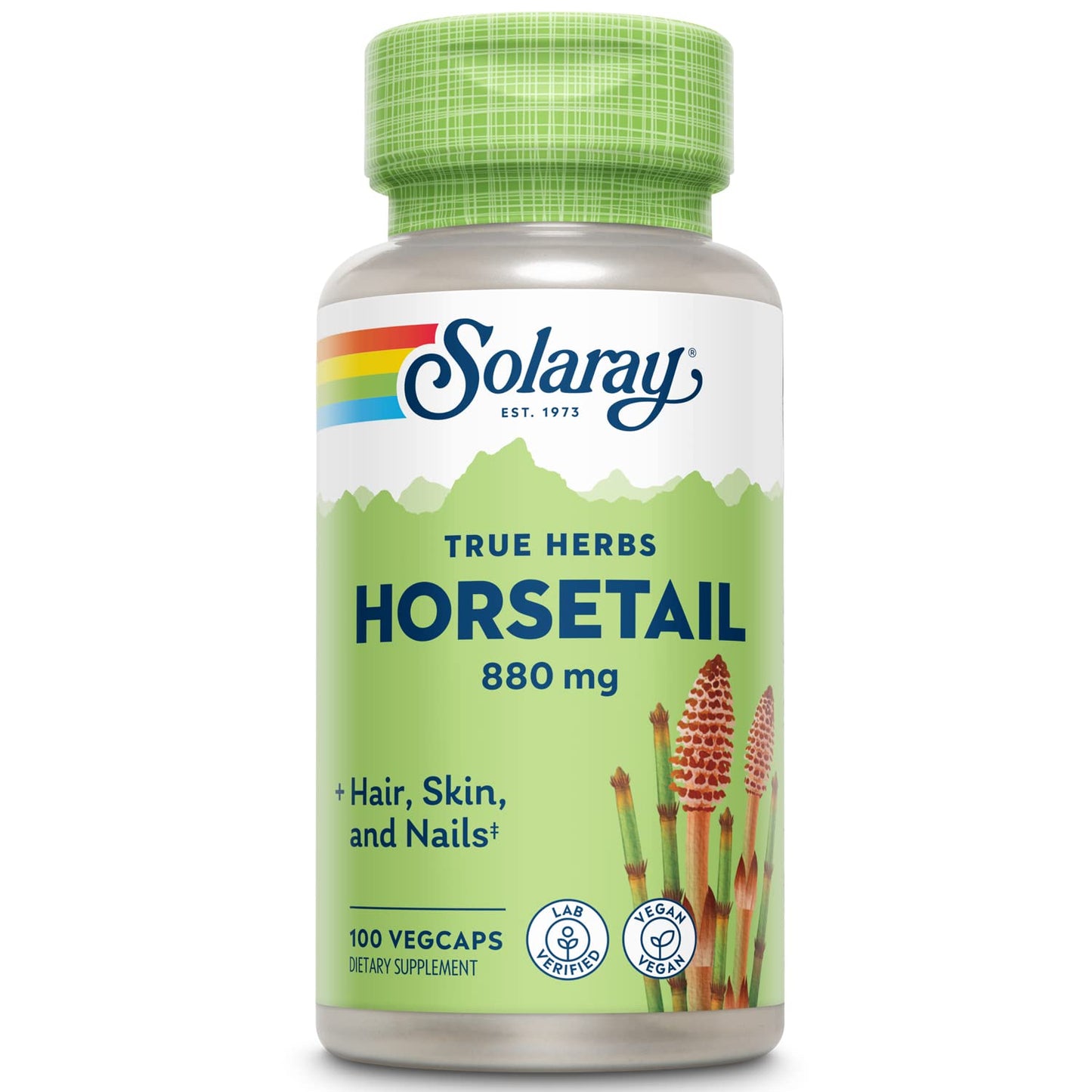 SOLARAY Horsetail 880 mg | Silica Supplement for Healthy Hair, Skin, Nails & Joint Support | 50 Servings | 100 VegCaps