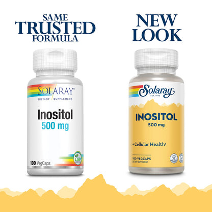 Solaray Inositol 500 mg Capsules - Vegan, Non-GMO | 100 VegCaps