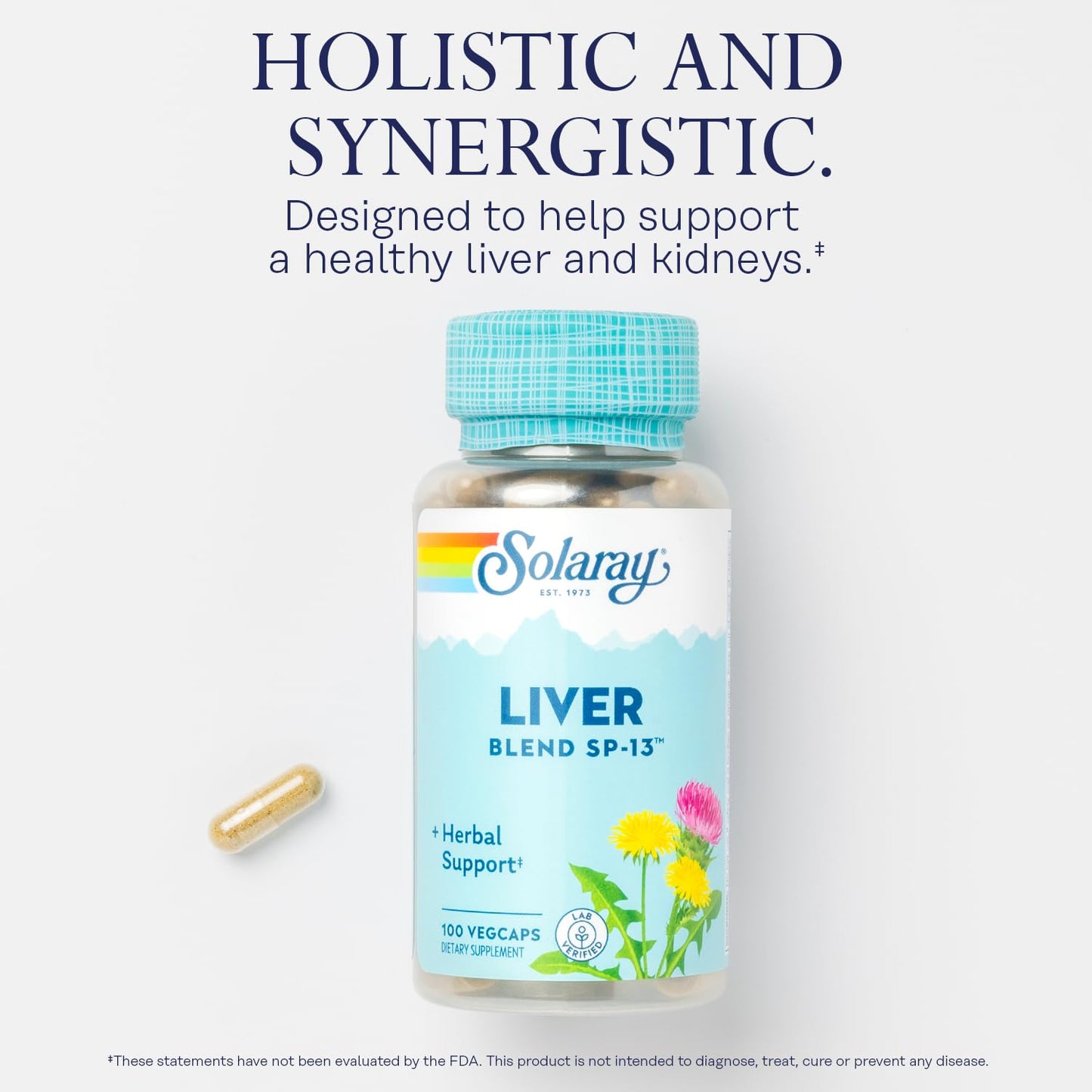 SOLARAY Liver Blend SP-13 – Herbal Liver Support with Milk Thistle, Dandelion & More