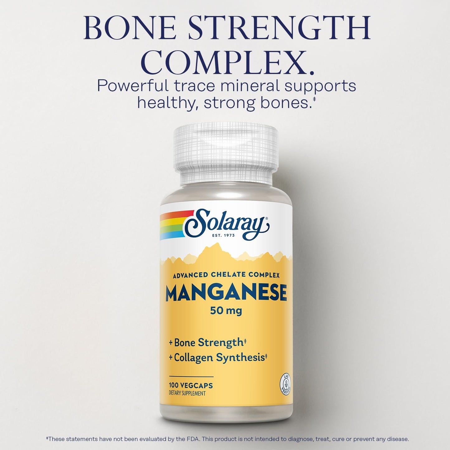 SOLARAY Manganese 50 mg - Bone Health & Strength | Lab Verified