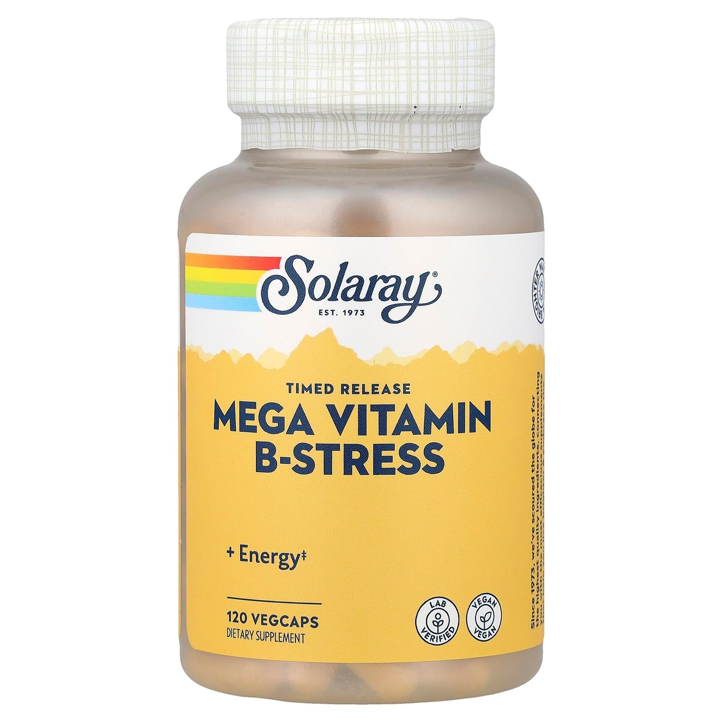 Solaray Mega B Stress Two-Stage Timed Release Supplement, 120 Count