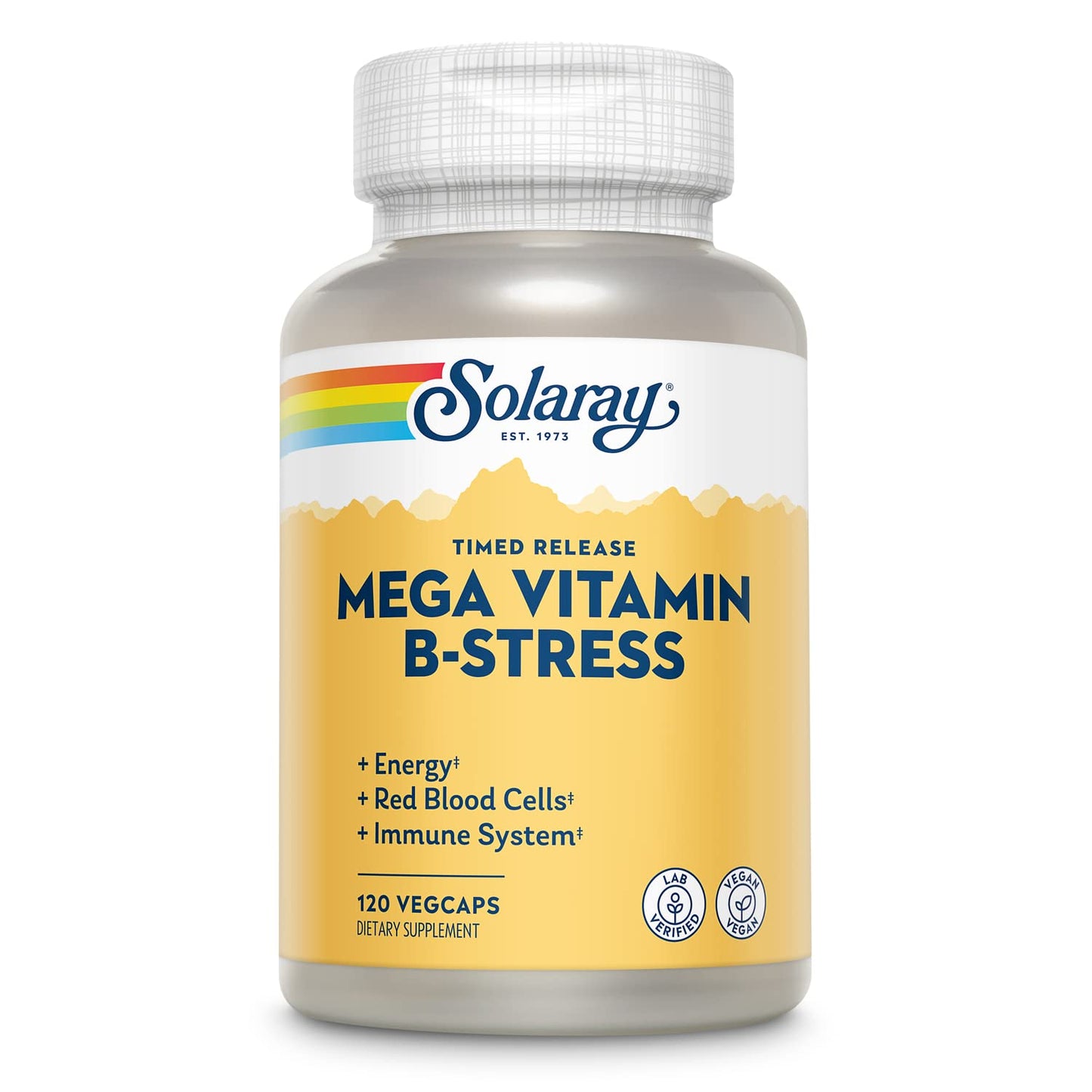 SOLARAY Mega Vitamin B-Stress – Timed-Release B-Complex + 1000 mg Vitamin C