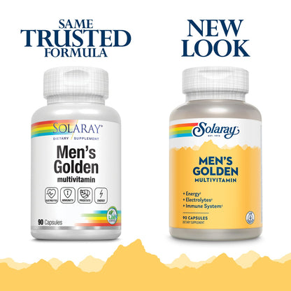SOLARAY Men's Golden Multi-Vitamin Capsules - 90 Count | Solaray Supplements