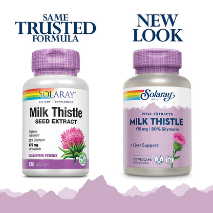SOLARAY Milk Thistle Seed Extract 175mg - Non-GMO & Vegan, 120 VegCaps