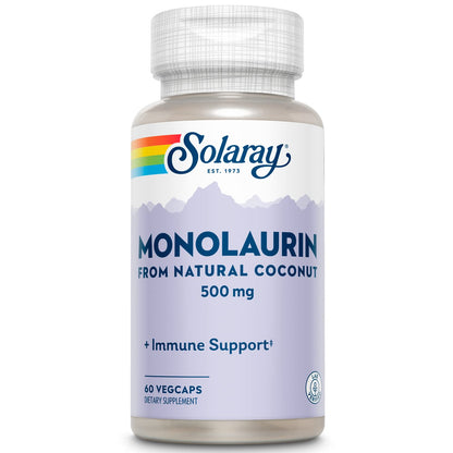 SOLARAY Monolaurin 500mg – Immune Support, Lab Verified, 60 Servings