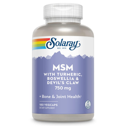 Solaray MSM Capsules 750 mg - 180 Count | Organic Sulfur