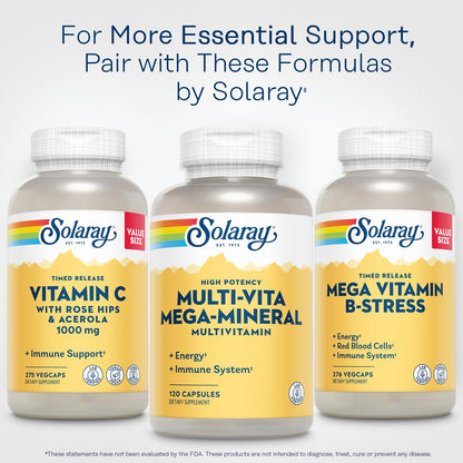 SOLARAY Multi-Vita Mega-Mineral Multivitamin for Women & Men – Energy & Immunity