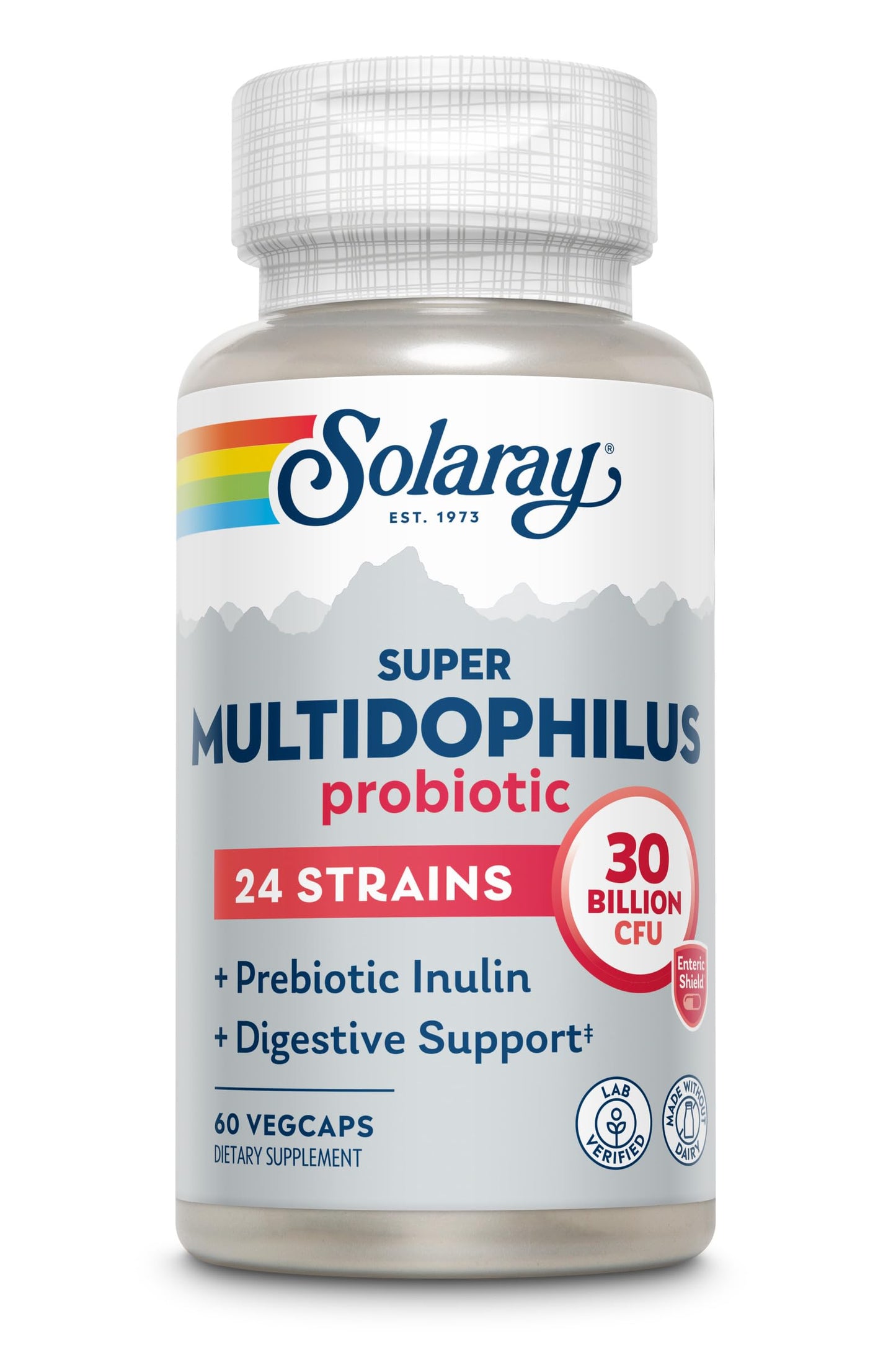 SOLARAY Super Multidophilus 24-Strain Probiotic | 30B CFU | 60 VegCaps