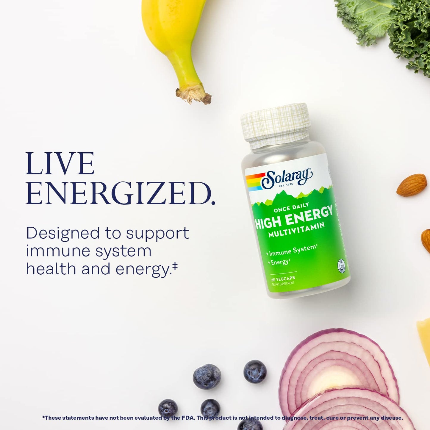 SOLARAY Once Daily High Energy Multivitamin – Immune Support & Energy | 60 VegCaps